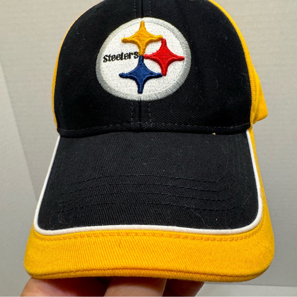 NFL Team Apparel Steelers Ballcap, One Size, Black/Gold